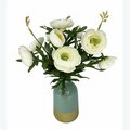 Youngs 12 in. Artificial Camellia Flower in Ceramic Vase 12657